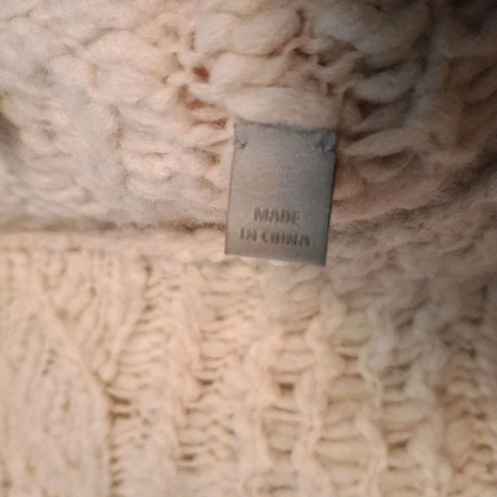 Vince Sweater Womens Sz M Oatmeal Knit Scoop Neck Cashmere Wool Blend - Picture 5 of 10